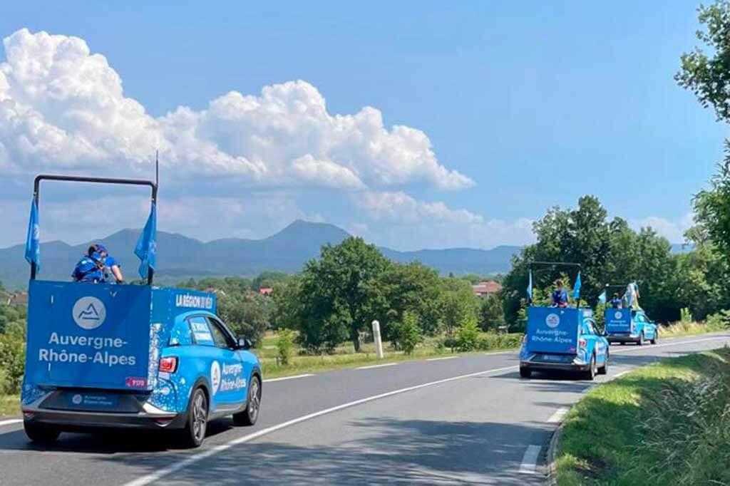 Region Auvergne Rhone Alpes, caravane 100% hydrogène